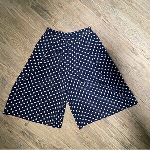 Vintage Elizabeth Jordan Bermuda shorts with a wide-leg Navy Polka Dot Culottes